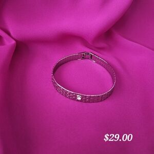 Elegant Silver Bracelet with Diamond Accent